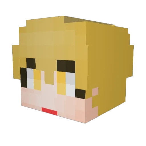 min_1147 Minecraft avatar head, 3D render