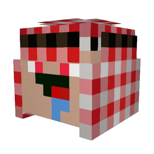 min_notch Minecraft avatar head, 3D render
