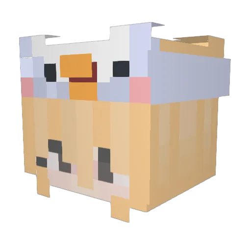 min_penguin Minecraft avatar head, 3D render