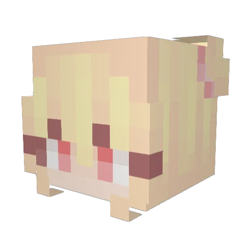 mina_chan_ Minecraft avatar head, 3D render
