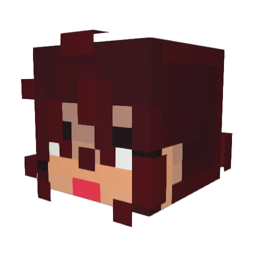 minaxamore Minecraft avatar head, 3D render