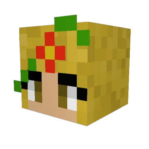 mincraftgiulia Minecraft avatar head, 3D render