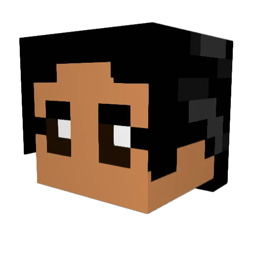 mindydory Minecraft avatar head, 3D render