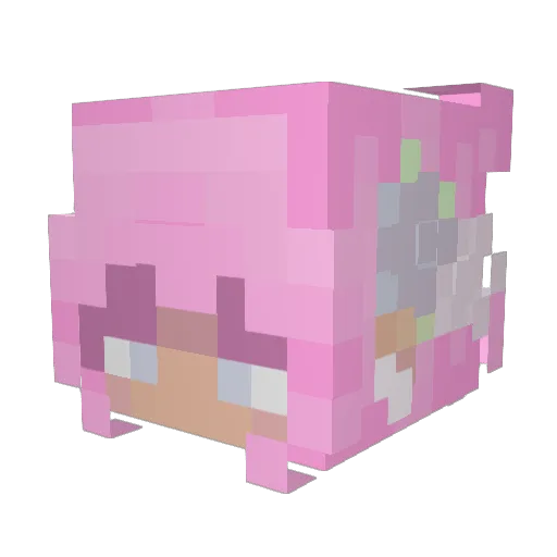 mindywind Minecraft avatar head, 3D render