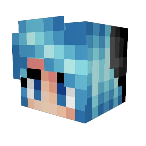 minecraft0044 Minecraft avatar head, 3D render