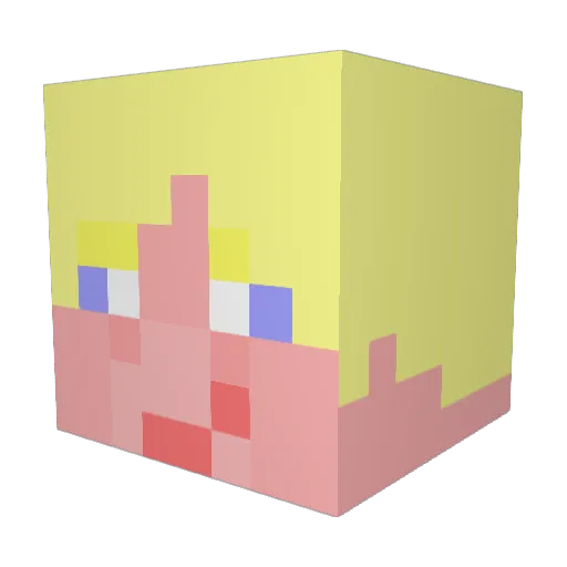 minecraft_maxy Minecraft avatar head, 3D render