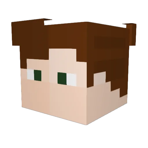 minecubes Minecraft avatar head, 3D render