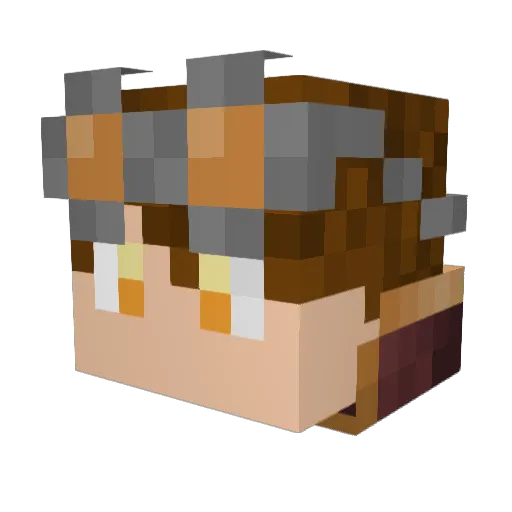minefore Minecraft avatar head, 3D render