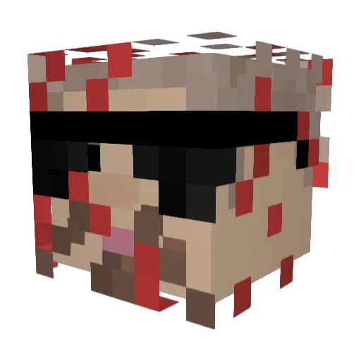 mineper Minecraft avatar head, 3D render