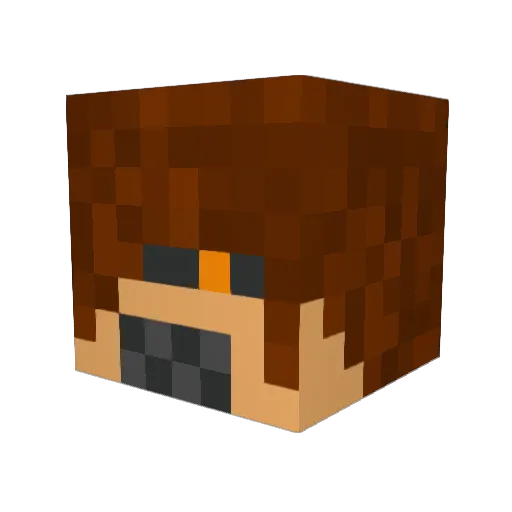 minerbean Minecraft avatar head, 3D render