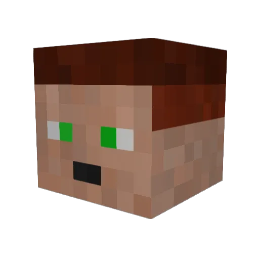 minerdrengen Minecraft avatar head, 3D render