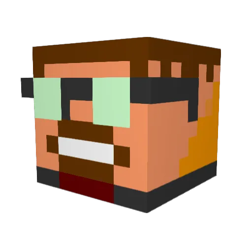 minereter Minecraft avatar head, 3D render