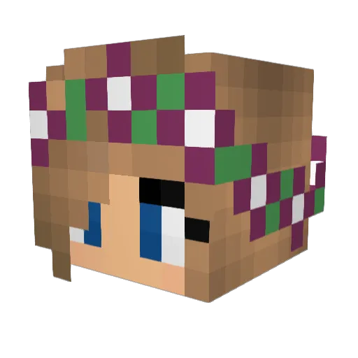 minergirlthetwo Minecraft avatar head, 3D render