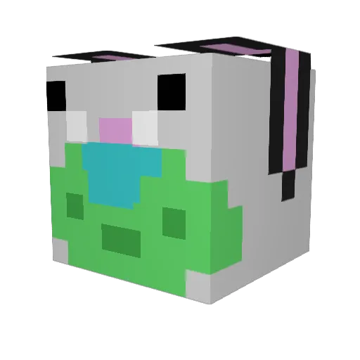minerxe Minecraft avatar head, 3D render