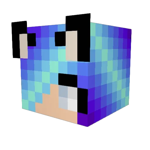 minglamines Minecraft avatar head, 3D render