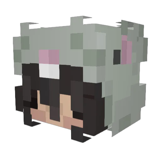 mingmeng_ Minecraft avatar head, 3D render