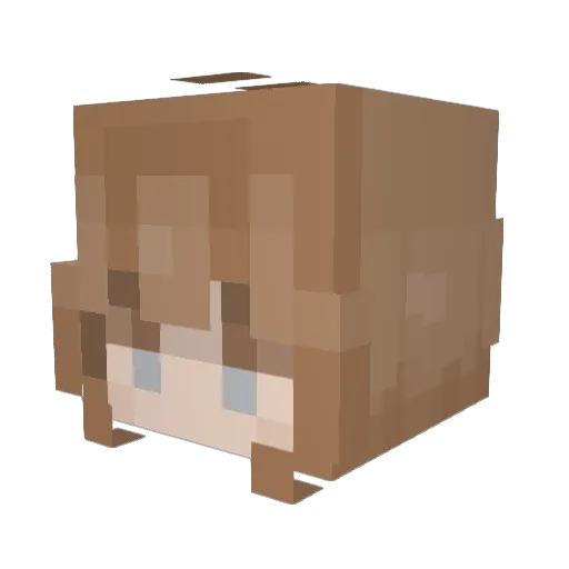 mingoming Minecraft avatar head, 3D render