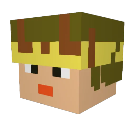 minhay Minecraft avatar head, 3D render