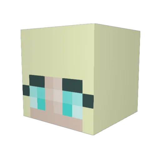 minheone Minecraft avatar head, 3D render