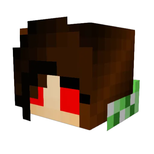 minhoca Minecraft avatar head, 3D render