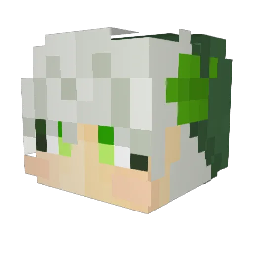 mini_cat_1 Minecraft avatar head, 3D render