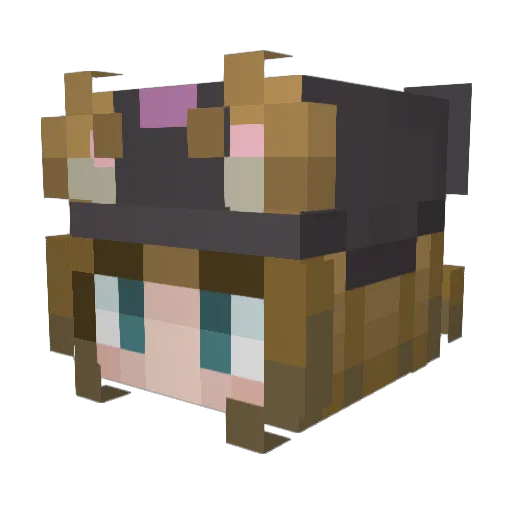 minibatma Minecraft avatar head, 3D render