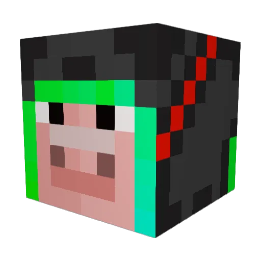 miniboga Minecraft avatar head, 3D render