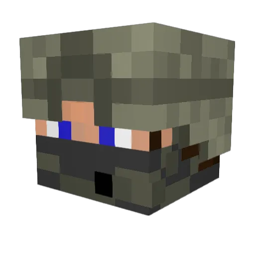 minicobain Minecraft avatar head, 3D render