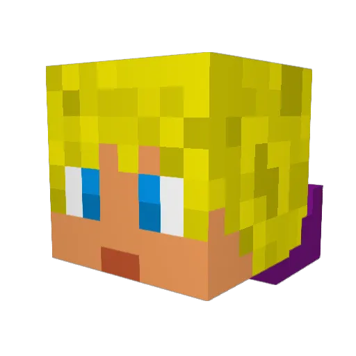 minifisch Minecraft avatar head, 3D render