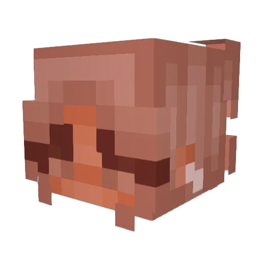 minimz Minecraft avatar head, 3D render