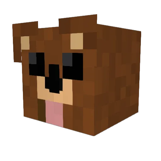 minipink Minecraft avatar head, 3D render