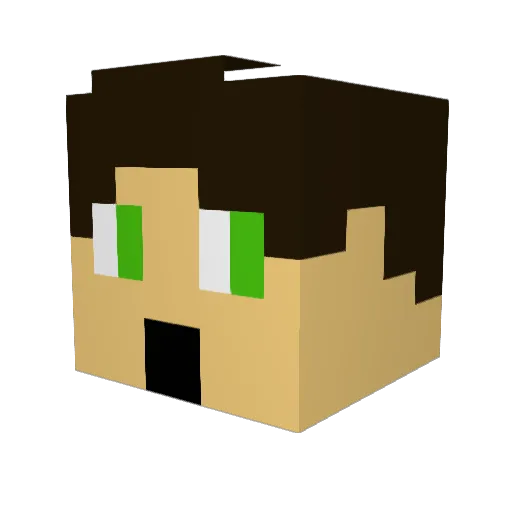 minipunch Minecraft avatar head, 3D render