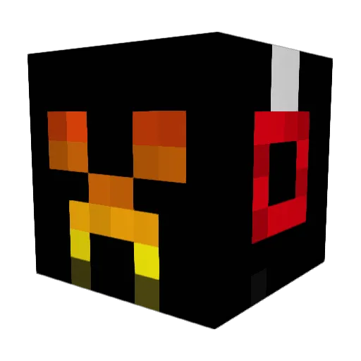 minisatin Minecraft avatar head, 3D render