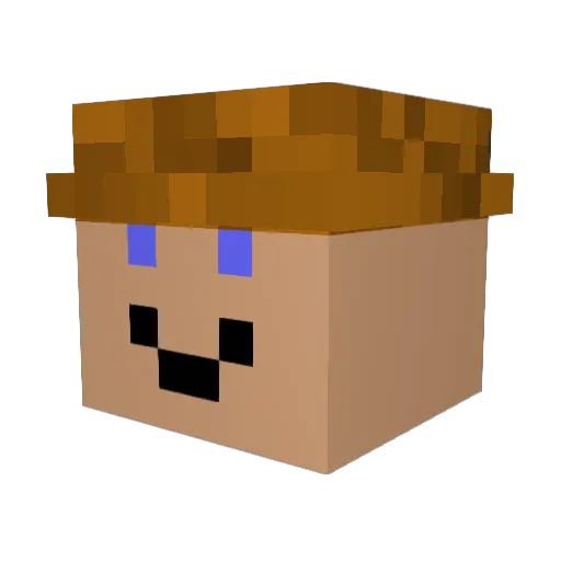 miniv Minecraft avatar head, 3D render