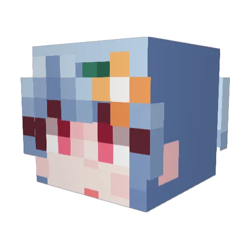minjeong_01 Minecraft avatar head, 3D render