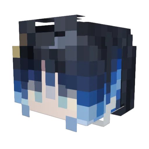 minjun_Lv999 Minecraft avatar head, 3D render