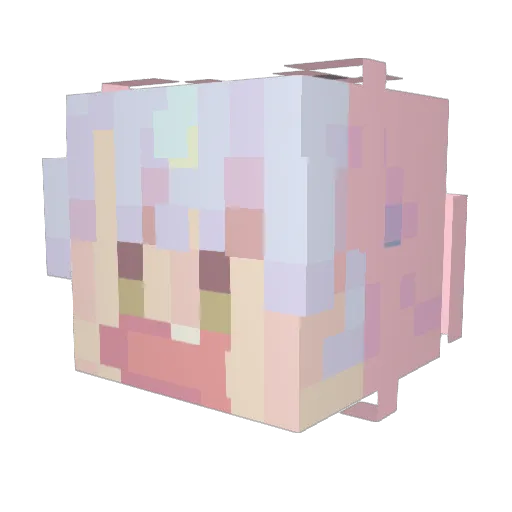 minliti Minecraft avatar head, 3D render