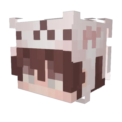 minouball Minecraft avatar head, 3D render