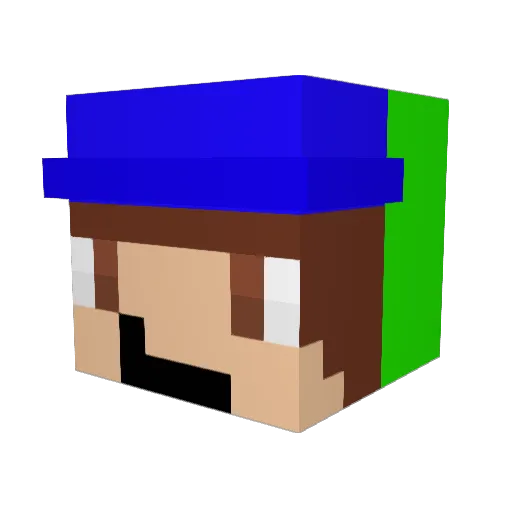 minozix Minecraft avatar head, 3D render