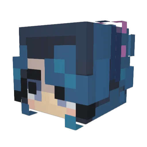 mintchocolo Minecraft avatar head, 3D render