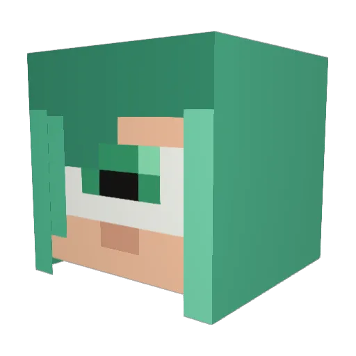 mintgirlmint Minecraft avatar head, 3D render