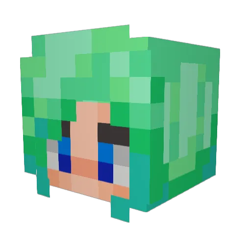 mintiemint Minecraft avatar head, 3D render