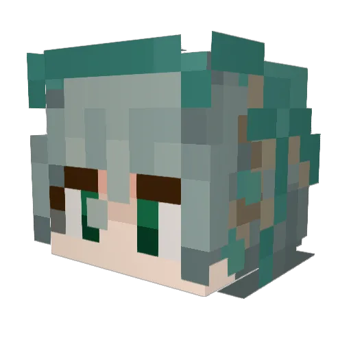 minty_witch Minecraft avatar head, 3D render