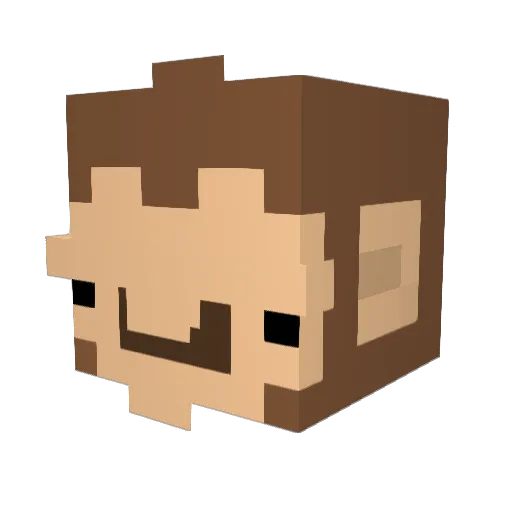 minwoook Minecraft avatar head, 3D render