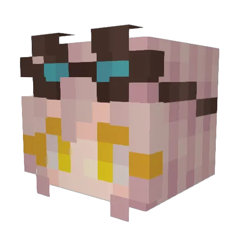 minxboi Minecraft avatar head, 3D render