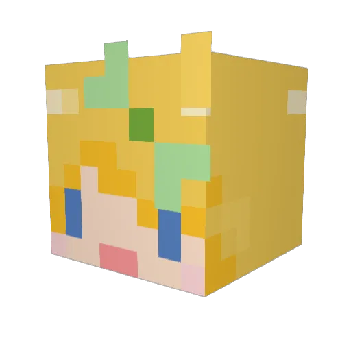 mionmion Minecraft avatar head, 3D render