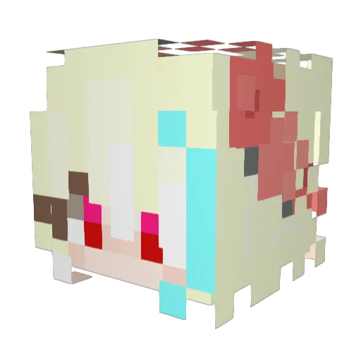 miorisa Minecraft avatar head, 3D render