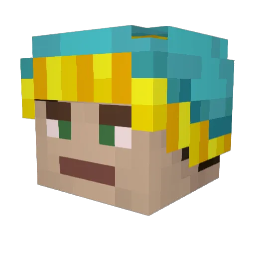 mirablet Minecraft avatar head, 3D render