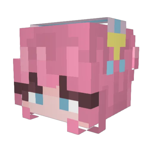 miraitaya_ Minecraft avatar head, 3D render