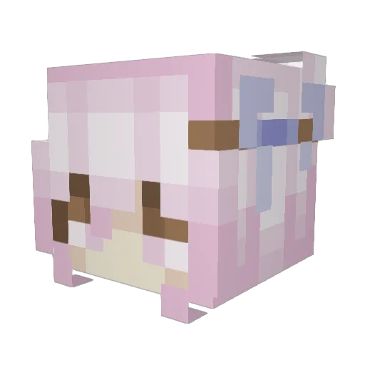 mirayrose Minecraft avatar head, 3D render